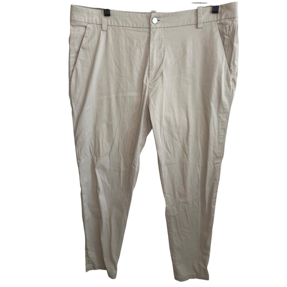 Lululemon Commission Slim Fit Pants Men's 34 Tan Khaki ABC Technology Trousers
